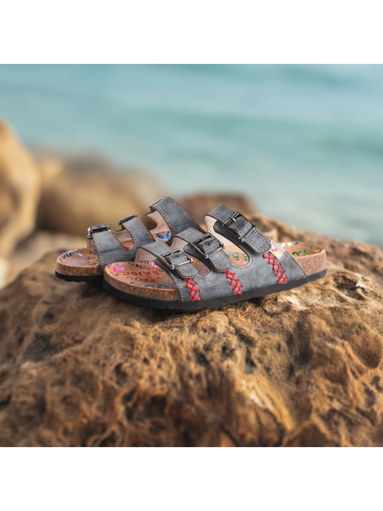 TMA EYES Hand Stitched Leather Sandals  Open Toe Footbed Lightweight Comfort