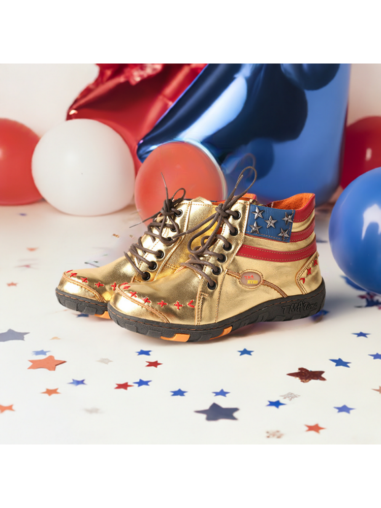 TMA EYES Hand-Stitched Ankle Boots  Stripe Patchwork Casual Sports Women's