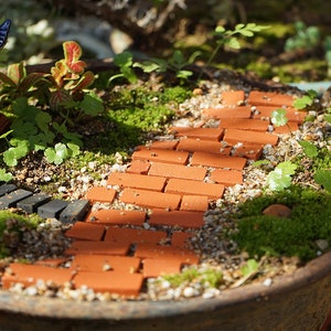 10pcs 1:12 Miniature Bricks Tiny Red Grey Brick for Dollhouse Fairy Garden DIY