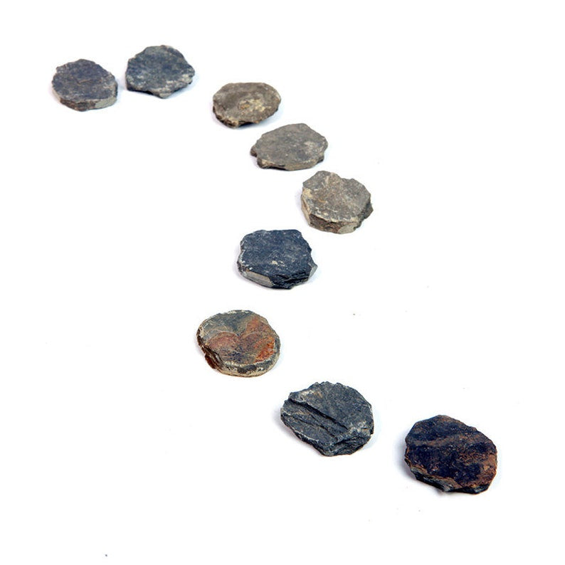 10pcs Natural Miniature Stepping Stones for Fairy Garden Terrarium DIY Path Decor