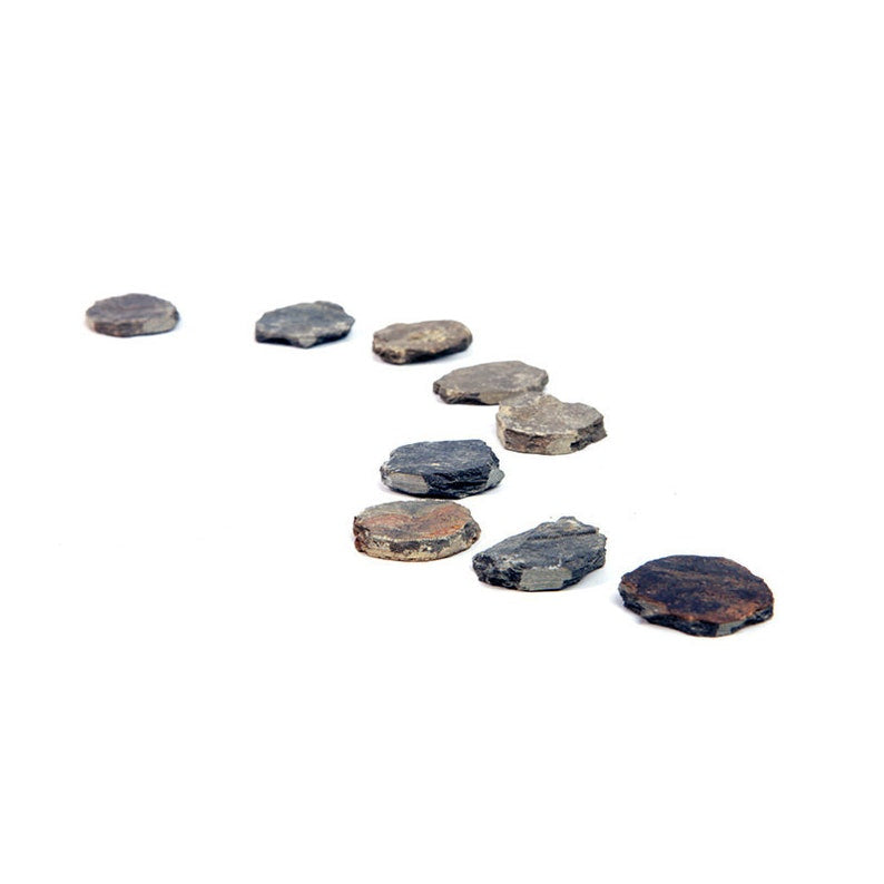 10pcs Natural Miniature Stepping Stones for Fairy Garden Terrarium DIY Path Decor