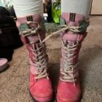 TMA EYES Women's Mid-calf Boots - PU/Leather Patchwork, Lace-Up Faux Fur Lining