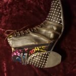 TMA EYES & MAiA Women's Boots - Polka Dot Leather w/ Moccasin Hand Stitching