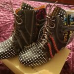 TMA EYES & MAiA Women's Boots - Polka Dot Leather w/ Moccasin Hand Stitching