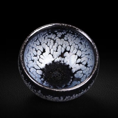 Jianzhan Tea Cup — Authentic Jian Zhan Ceramic Bowl, Phoenix Blue Dragon Scale & Black Oil-Drop Glaze