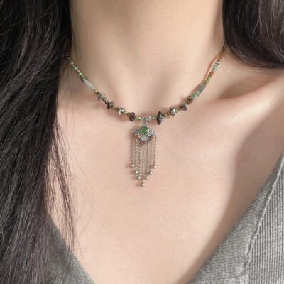 Hetian Jade Ruyi Lock Tassel Necklace